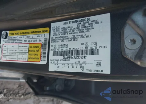 2016 Ford Fusion Se из США, поврежденный, VIN 3FA6P0H73GR138249
